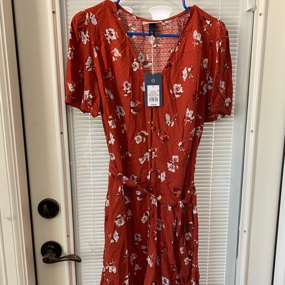 Universal Thread Dresses Womens Vneck Buttonfront Tie Dress Poshmark